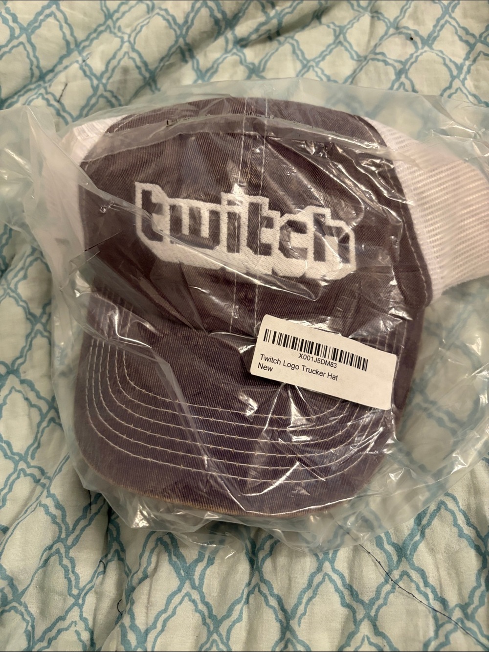 Logo Trucker Hat in Purple and White